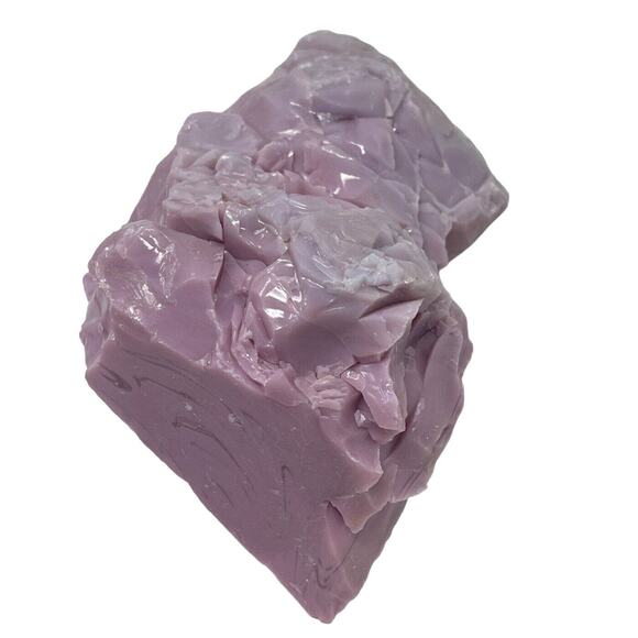 Lavender Vaseline Swirl Slag Art Glass Cullet Glowing Uranium Glass #4GX46 - Picture 5 of 8